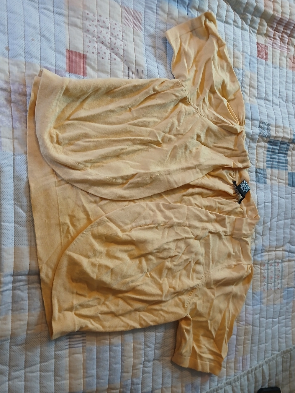 89th & Madison Pale Yellow Short Sleeve Cardigan